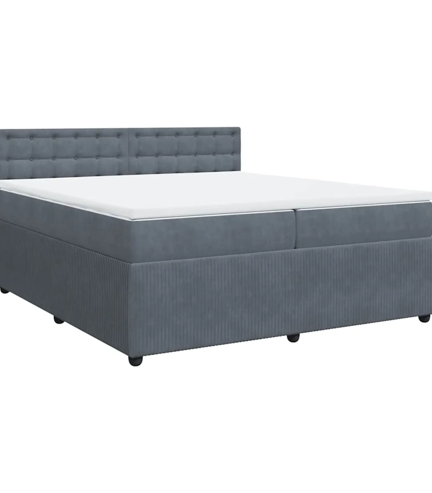 vidaXL Boxspring met matras fluweel donkergrijs 200x200 cm