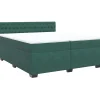 vidaXL Boxspring met matras fluweel donkergroen 200x200 cm