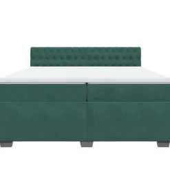 vidaXL Boxspring met matras fluweel donkergroen 200x200 cm