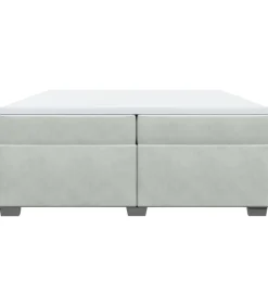 vidaXL Boxspring met matras fluweel lichtgrijs 200x200 cm