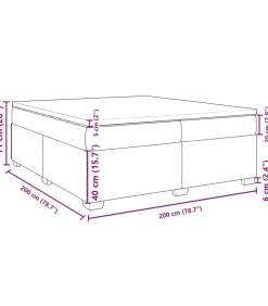 vidaXL Boxspring met matras fluweel lichtgrijs 200x200 cm