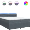 vidaXL Boxspring met matras fluweel donkergrijs 200x200 cm