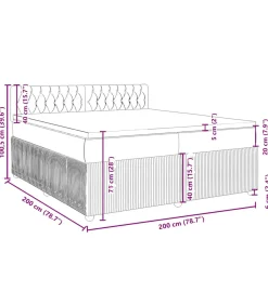 vidaXL Boxspring met matras fluweel donkergrijs 200x200 cm
