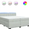 vidaXL Boxspring met matras fluweel lichtgrijs 200x200 cm
