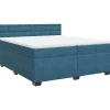 vidaXL Boxspring met matras fluweel blauw 200x200 cm