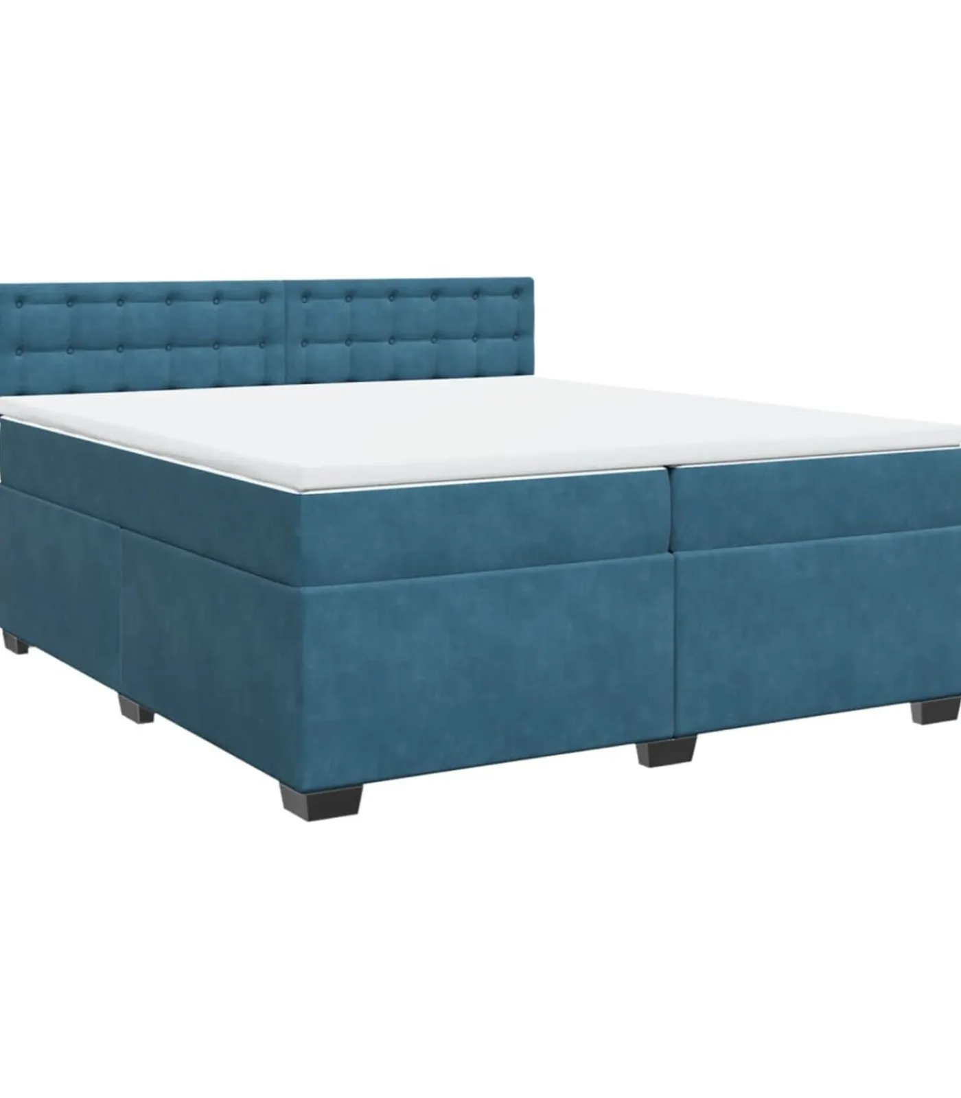 vidaXL Boxspring met matras fluweel blauw 200x200 cm