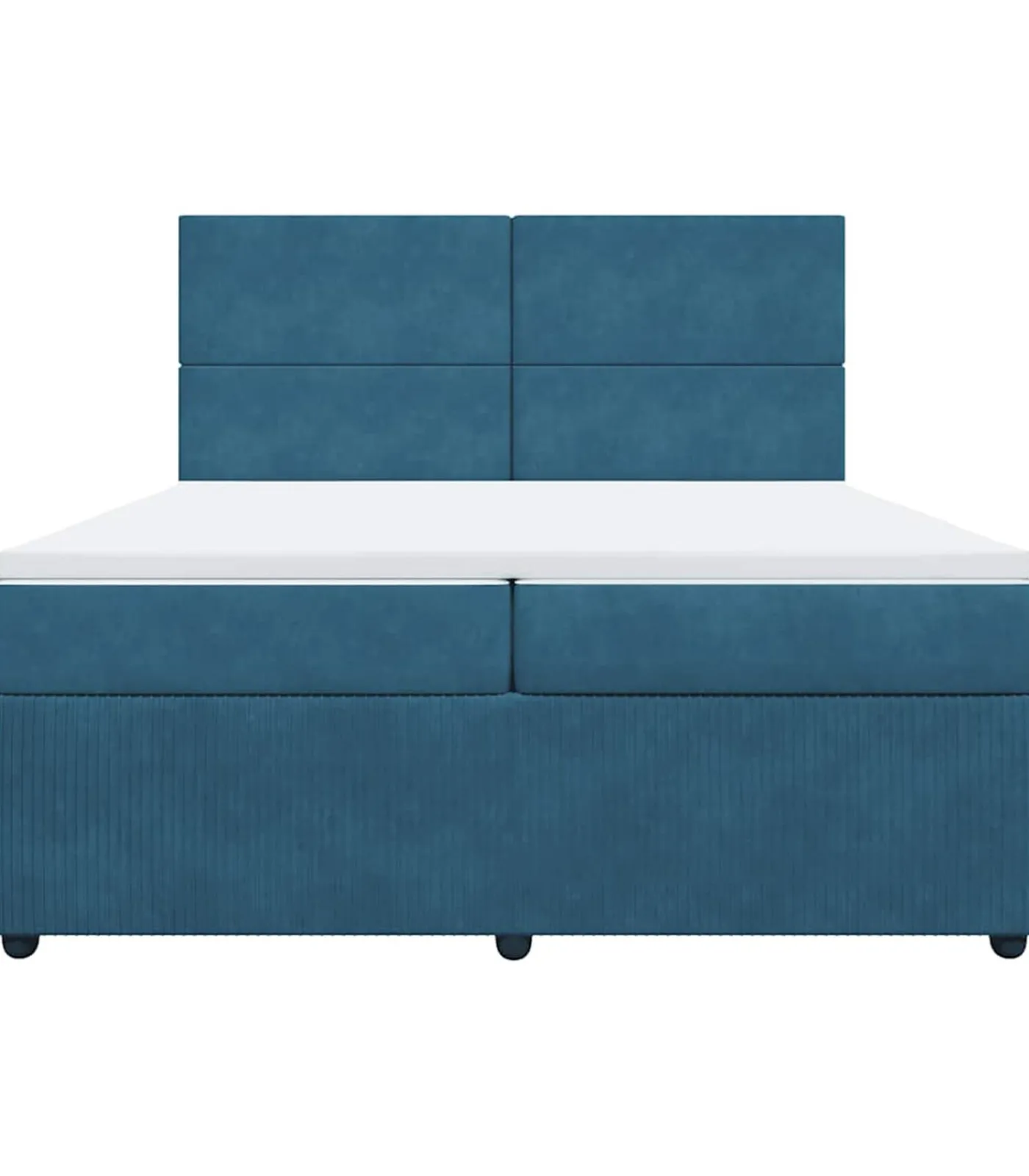 vidaXL Boxspring met matras fluweel donkerblauw 200x200 cm