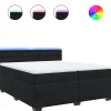 Best Boxspring met matras fluweel zwart 200x200 cm Bedden