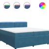 New Boxspring met matras fluweel blauw 200x200 cm Bedden
