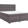 vidaXL Boxspring met matras kunstleer grijs 200x200 cm