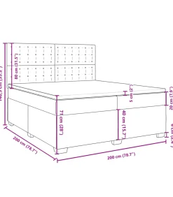 vidaXL Boxspring met matras kunstleer grijs 200x200 cm