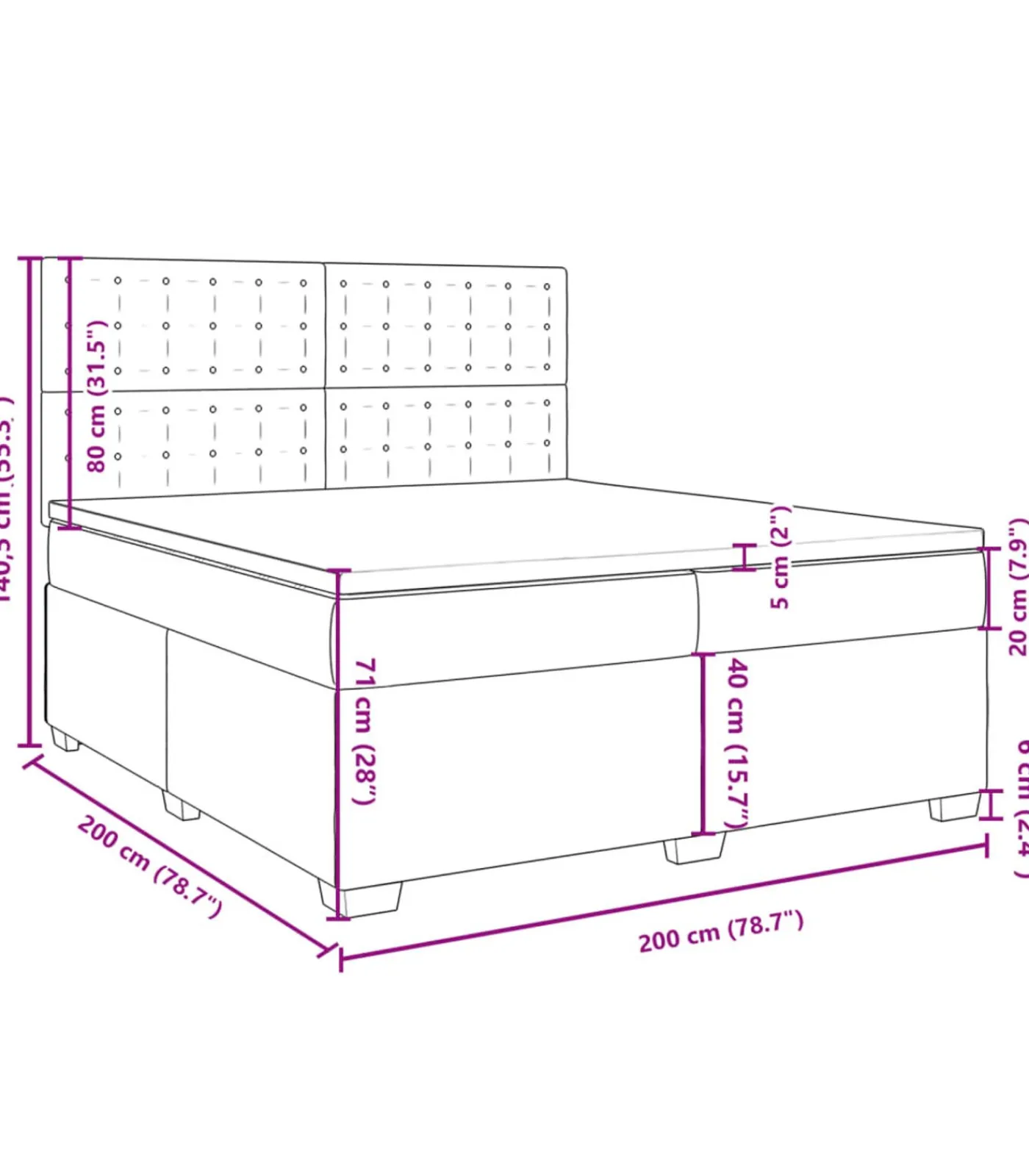 Sale Boxspring met matras kunstleer cappuccinokleurig 200x200 cm Bedden