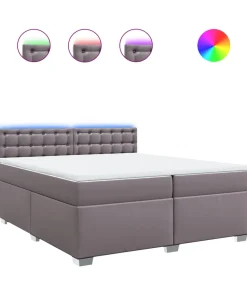 vidaXL Boxspring met matras kunstleer grijs 200x200 cm