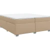 vidaXL Boxspring met matras kunstleer cappuccinokleurig 200x200 cm