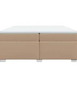 vidaXL Boxspring met matras kunstleer cappuccinokleurig 200x200 cm