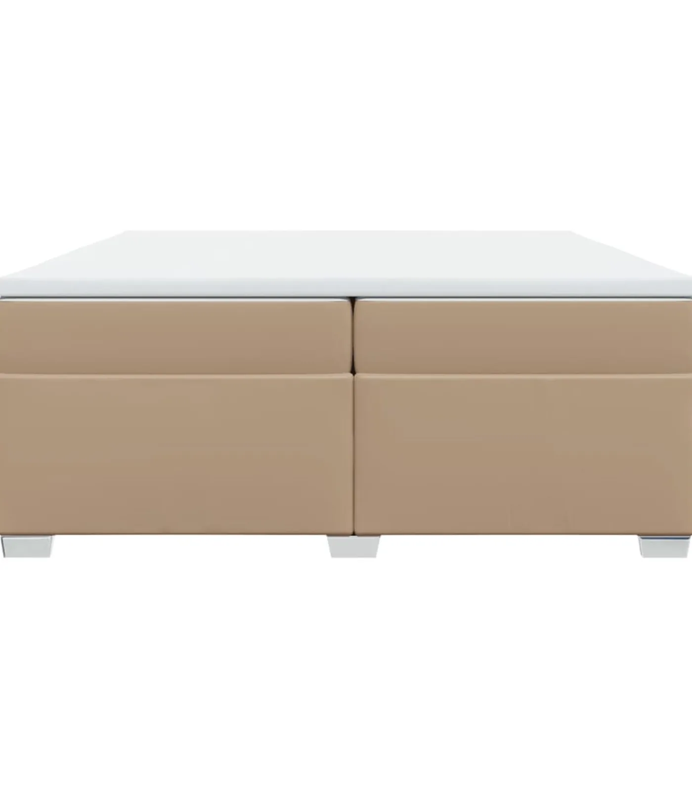 vidaXL Boxspring met matras kunstleer cappuccinokleurig 200x200 cm