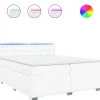 Online Boxspring met matras kunstleer wit 200x200 cm Bedden