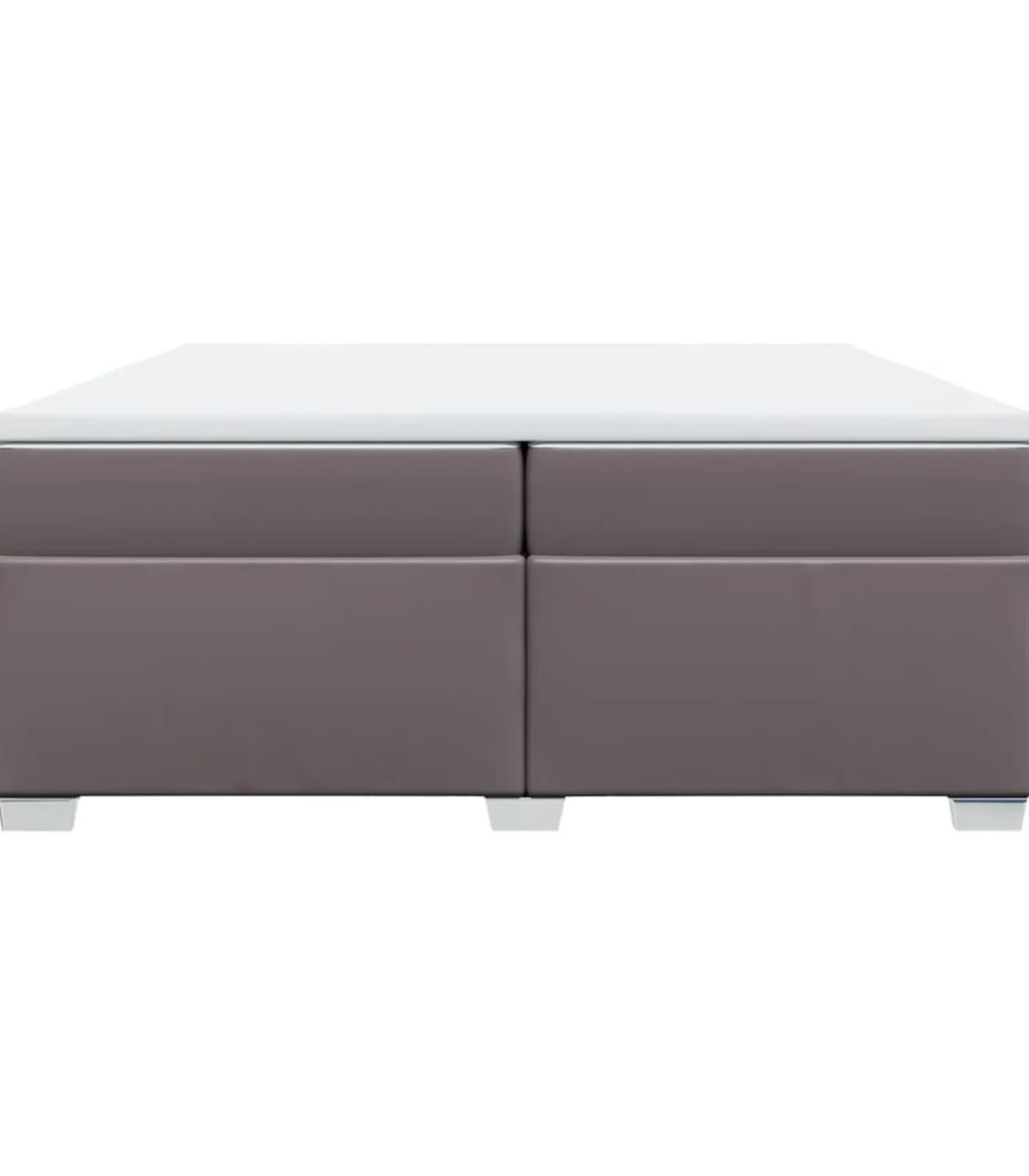 Hot Boxspring met matras kunstleer grijs 200x200 cm Bedden