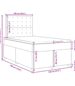 vidaXL Boxspring met matras stof crèmekleurig 120x190 cm