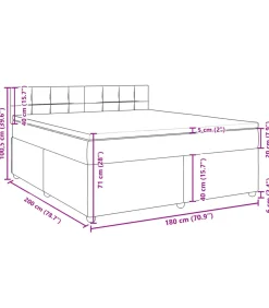 vidaXL Boxspring met matras stof crèmekleurig 180x200 cm