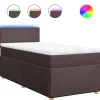 Best Boxspring met matras stof donkerbruin 90x200 cm Bedden