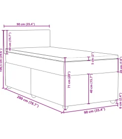Best Boxspring met matras stof donkerbruin 90x200 cm Bedden