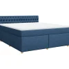 vidaXL Boxspring met matras stof blauw 180x200 cm
