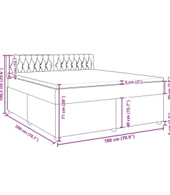 vidaXL Boxspring met matras stof blauw 180x200 cm