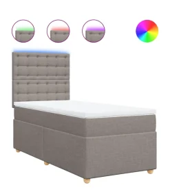Sale Boxspring met matras stof taupe 100x200 cm Bedden