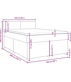 vidaXL Boxspring met matras stof crèmekleurig 160x200 cm