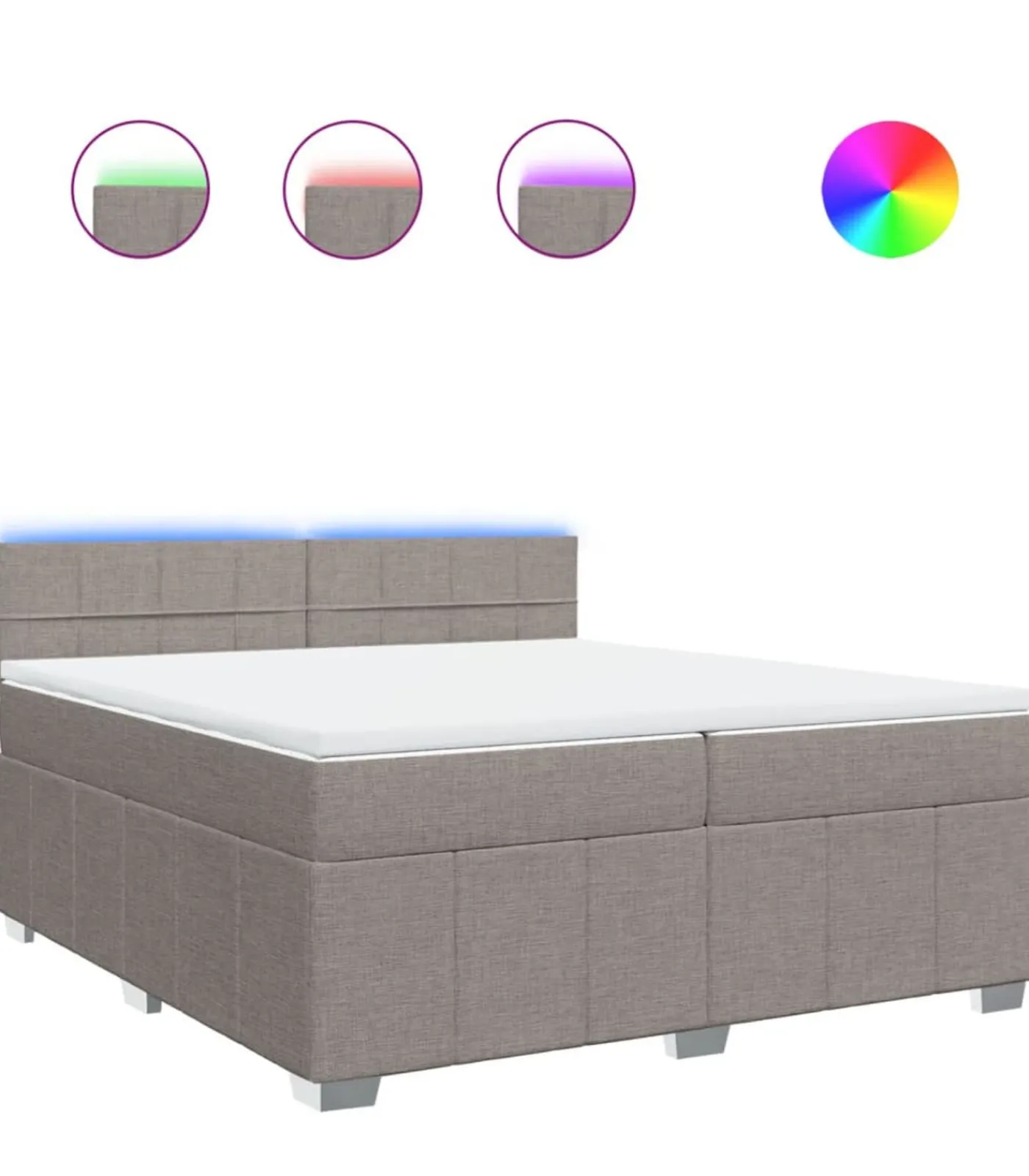 Hot Boxspring met matras stof taupe 200x200 cm Bedden