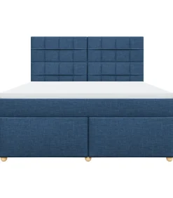 Best Boxspring met matras stof blauw 180x200 cm Bedden