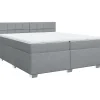 vidaXL Boxspring met matras stof lichtgrijs 200x200 cm