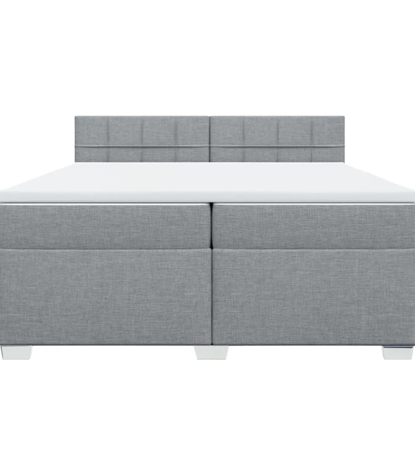 vidaXL Boxspring met matras stof lichtgrijs 200x200 cm