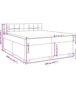 vidaXL Boxspring met matras stof lichtgrijs 200x200 cm
