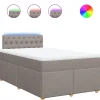 vidaXL Boxspring met matras stof taupe 120x190 cm