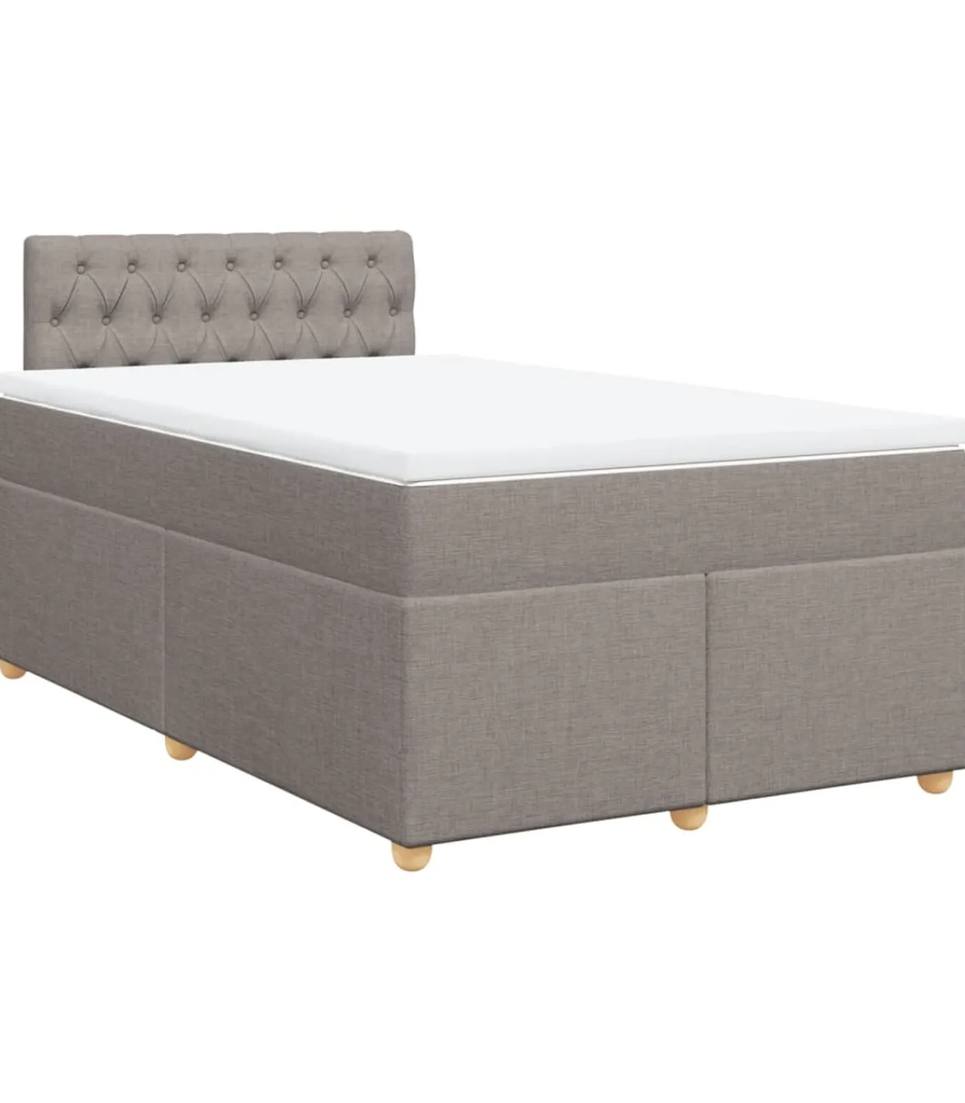 vidaXL Boxspring met matras stof taupe 120x190 cm