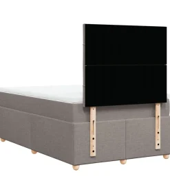 vidaXL Boxspring met matras stof taupe 120x190 cm