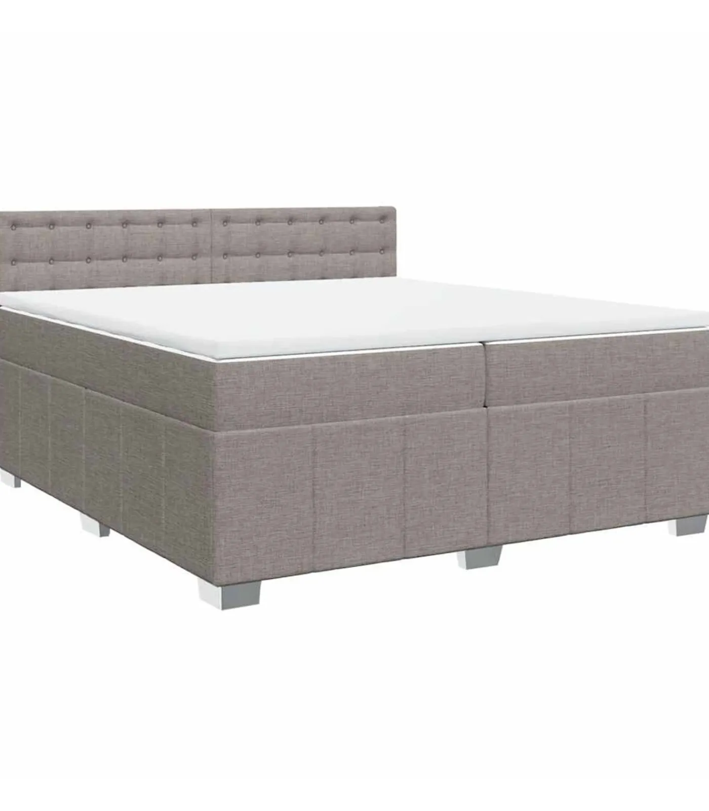 vidaXL Boxspring met matras stof taupe 200x200 cm