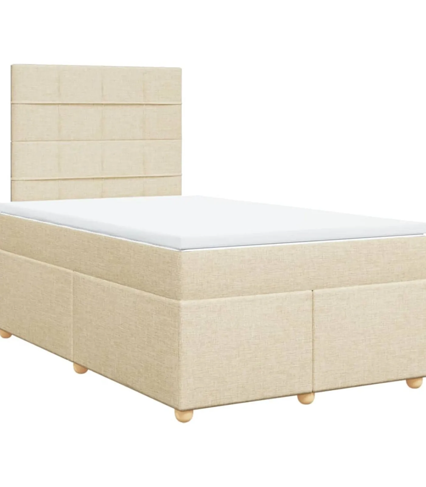 Clearance Boxspring met matras stof crèmekleurig 120x190 cm Bedden