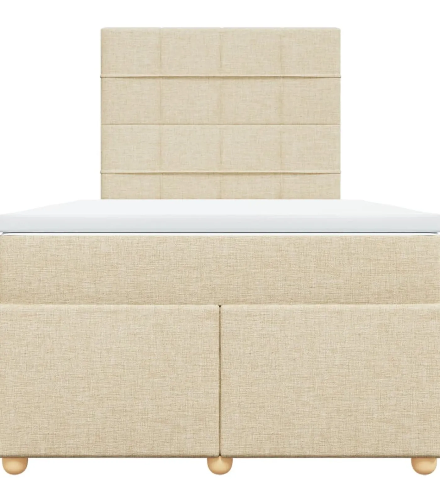 Clearance Boxspring met matras stof crèmekleurig 120x190 cm Bedden