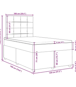 Clearance Boxspring met matras stof crèmekleurig 120x190 cm Bedden
