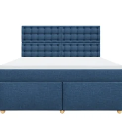 Online Boxspring met matras stof blauw 180x200 cm Bedden