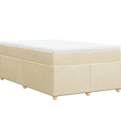 vidaXL Boxspring met matras stof crèmekleurig 120x190 cm