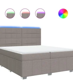 Outlet Boxspring met matras stof taupe 200x200 cm Bedden