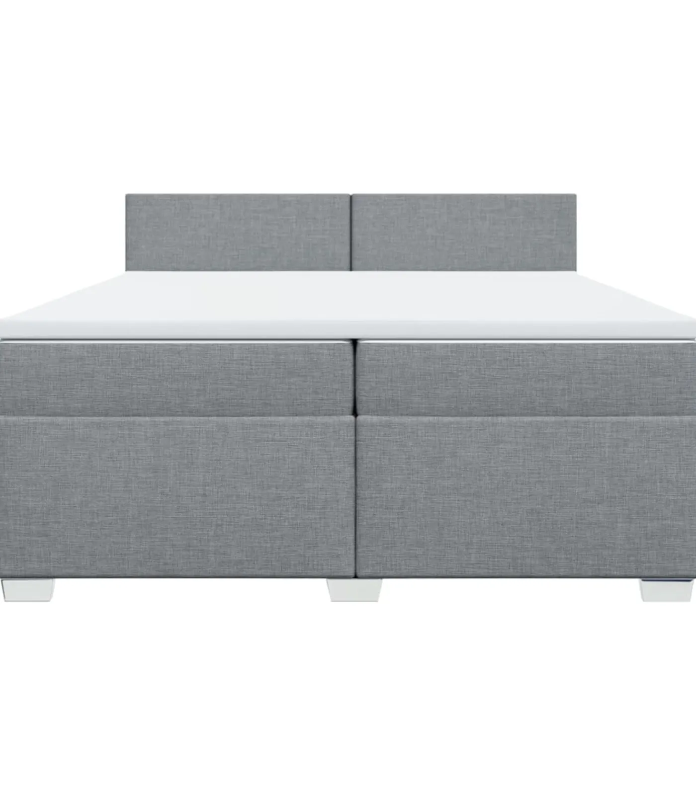 vidaXL Boxspring met matras stof lichtgrijs 200x200 cm