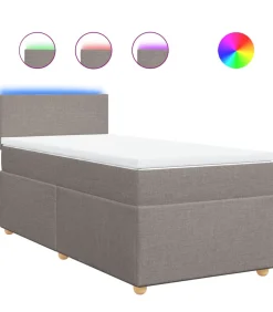 Outlet Boxspring met matras stof taupe 100x200 cm Bedden