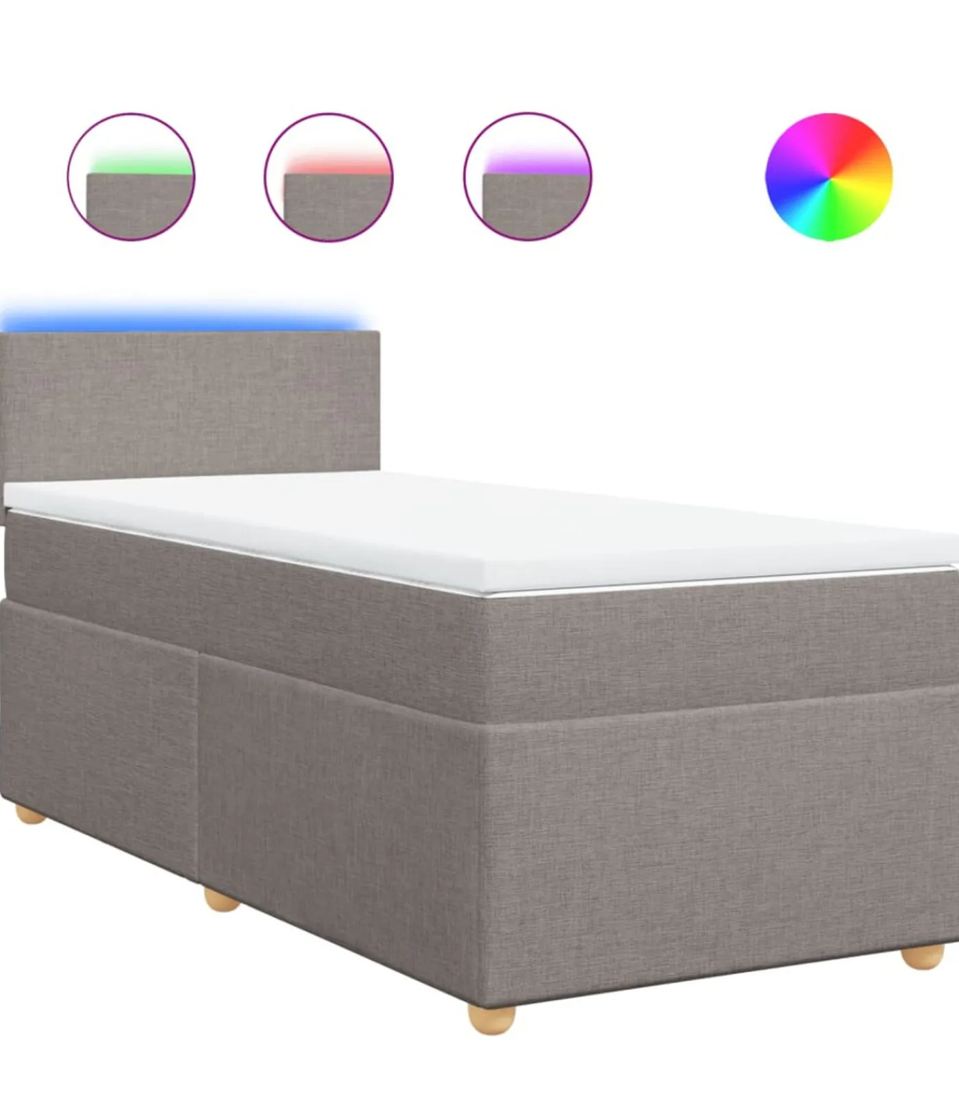 Outlet Boxspring met matras stof taupe 100x200 cm Bedden