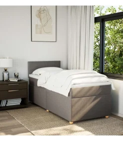 Outlet Boxspring met matras stof taupe 100x200 cm Bedden