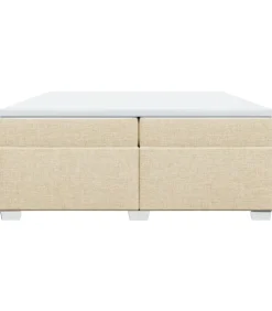 Outlet Boxspring met matras stof crèmekleurig 200x200 cm Bedden